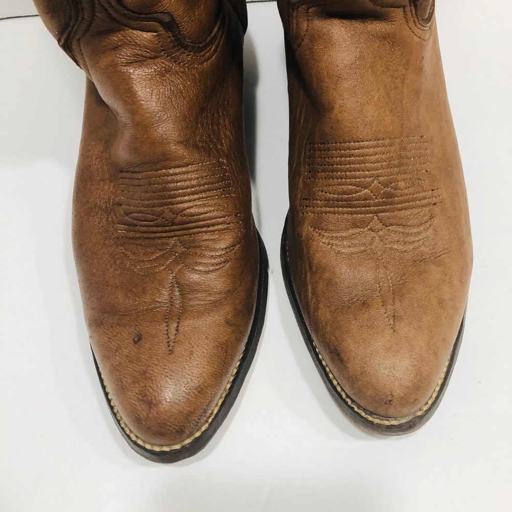 Abilene Men's 9EE Western Boots Elk Leather Cowboy Cowgirl Work Ranch‎ Farm USA - Picture 12 of 15